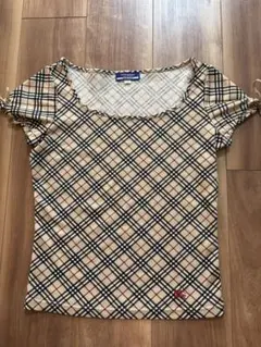 Y2K❤️ BURBERRY BLUE LABEL チェック柄リンガーTシャツ - メルカリ