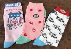 新品エンジェルブルー ナカムラくん ちょこズキン靴下3足セット ナルミヤ レトロ