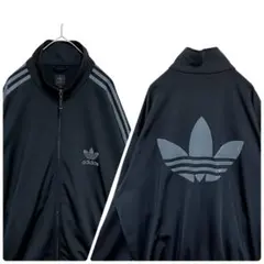 【ビッグサイズ2XO‼️】adidasファイヤーバード ジャージ 黒 グレー 古着