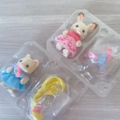 シルバニアファミリー 赤ちゃんおしゃれヘアシリーズ　シルクネコ ショコラうさぎ