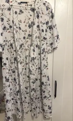 花柄　ロングカーディガン