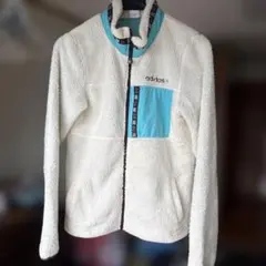 adidas アイボリー フリースジャケット
