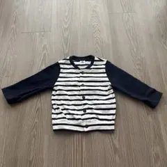 プチバトーボーダー長袖カーディガン 18month／81センチ