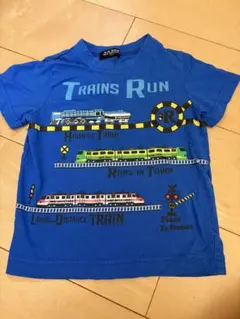 KID BOW 電車柄 半袖Tシャツ ブルー 100のサムネイル