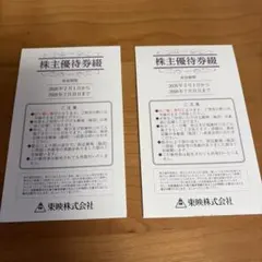 東映　株主優待券　２冊(6枚綴り)のサムネイル