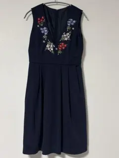 【fairygrunge】 【森ガール】刺繍入りノースリーブひざ丈ワンピース