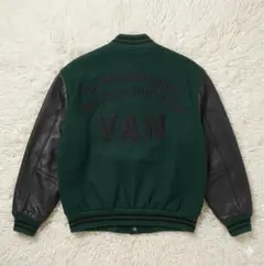 希少■VAN JACKET スタジャン　袖レザー グリーン Mのサムネイル
