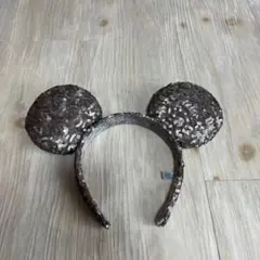 ディズニー ミニーマウス スパンコール カチューシャ シルバー