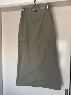 GU カーゴロングスカート カーキ M