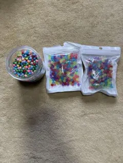 カラフル プラスチックビーズ 水でくっつくビーズ　セット
