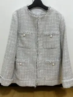 ロペピクニック ツイード ノーカラージャケット 入学式 卒園式 オフィス 38