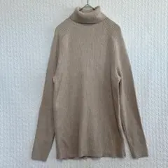 H&M♦︎タートルネック ニット セーター M ベージュ リブニット メンズ