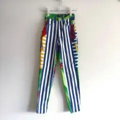 レア VERSACE JEANS COUTURE 総柄デニムパンツ 27 古着のサムネイル