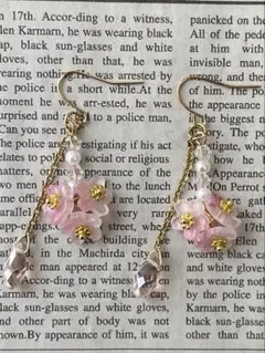 満開桜とクリスタルෆ˚*春のピアス 桜のピアス