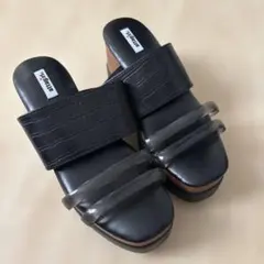 未使用attagirl厚底ヒールサンダル黒ブラックMのサムネイル