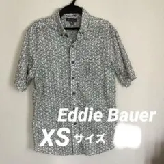 Eddie Bauer メンズ　ボタンダウン半袖シャツ　 XSサイズ 総柄