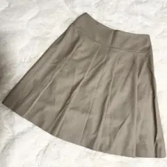 OFUON BASIC オフオン タックフレアスカート ベージュ 38/M