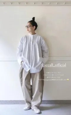 SEEALL ピンタックシャツ ホワイトのサムネイル