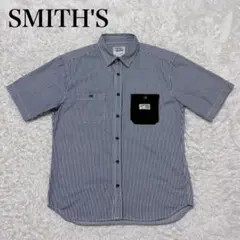 ✨未使用✨ SMITH'S 半袖シャツ ストライプ ヒッコリー ブルーのサムネイル