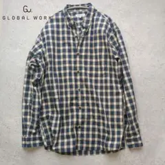 ★美品★ GLOBAL WORK チェックシャツ 綿 Lサイズ