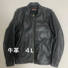 希少サイズ Rookie Leathers シングル ライダース 4L 牛革
