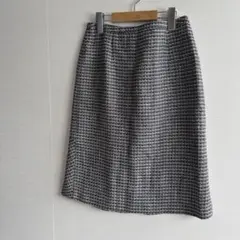 Paul Stuartグレー ツイード風 ひざ丈スカート