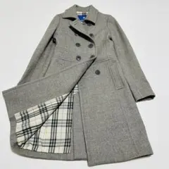 BURBERRY バーバリーブルーレーベル 銀ボタン ピーコート ウールコート BURBERRY バーバリーブルーレーベル 銀ボタン ピーコート ウールコート