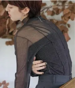 セレクトモカ　select moca ハイネックシアーリンキングメロートップス