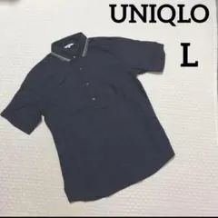【極美品・UNIQLO】ライトウェイトコットンシャツ 黒 ポロシャツ【匿名配送】