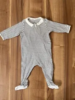 プチバトー　ボーダー柄 コットンロンパース　12M 74cm