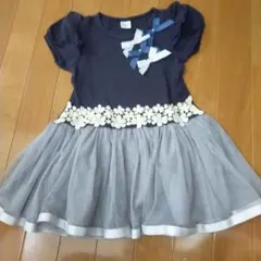 Bee des Bee ワンピース 110cm 半袖 ネイビー