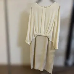 グリーンレーベル　アイボリー ワンピーススーツ ツイード　セレモニースーツ