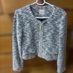 ツイードジャケット ノーカラージャケット