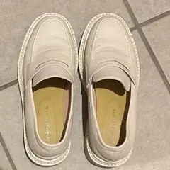 厚底 ローファー ホワイト ヒールあり