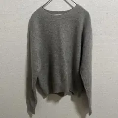 ユニクロ　グレー ウール混紡 長袖セーター　レディース　S