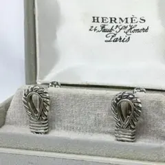 HERMES エルメス カフス ロープモチーフ シルバー製 銀製 箱付きのサムネイル