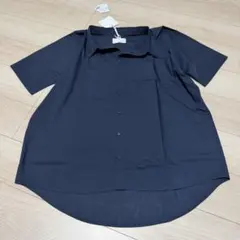 【未使用品】n'OrLABEL 半袖シャツ ネイビー ビックシルエット Fのサムネイル