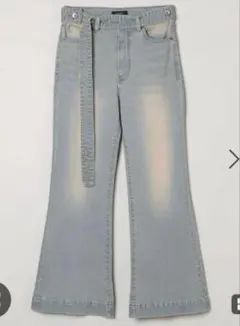 専用　ジーナシス　ベルト付きフレアデニム　Mサイズ ライトブルー　S