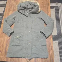 ☆レディースオリーブグリーン フード付き モッズコート☆Freeサイズ