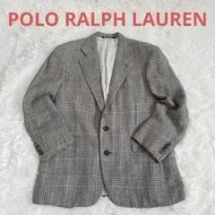 90s POLO RALPH LAUREN リネン　テーラード　シルク　グレン