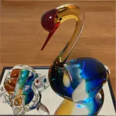新品保管品　ウランガラス 温度計 マルティグラス 熱帯魚　MultiGlass マルティグラス お値下げ中 Multi Glass 硝子細工 鳥 鳳凰 豪華