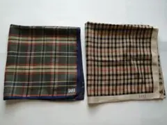 DAKS チェック柄ハンカチ 2枚セット 男性用