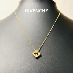 極美品 ジバンシー ネックレス Gロゴ ラインストーン スクエア ゴールド 金のサムネイル