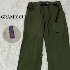 極美品 GRAMICCI ロゴ付き カーキ カーゴパンツ L