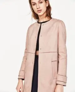 完売　ZARA ピンクスウェードコート