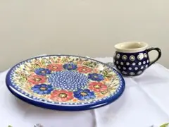 ポーランド食器 ポーリッシュポタリー 大皿 マグカップ セット