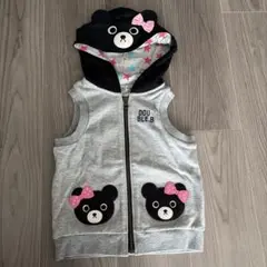 【新品未使用】ミキハウス DOUBLE.B クマフード付きベスト 100サイズ