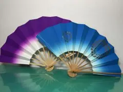 未使用　舞扇　紫.青　２本セット