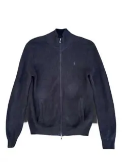 Polo Ralph Lauren コットン ニット フルジップ ブラック S