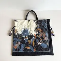 TREASURE TOPKAPI マイルドサテン スカーフ柄 巾着 トートバッグのサムネイル